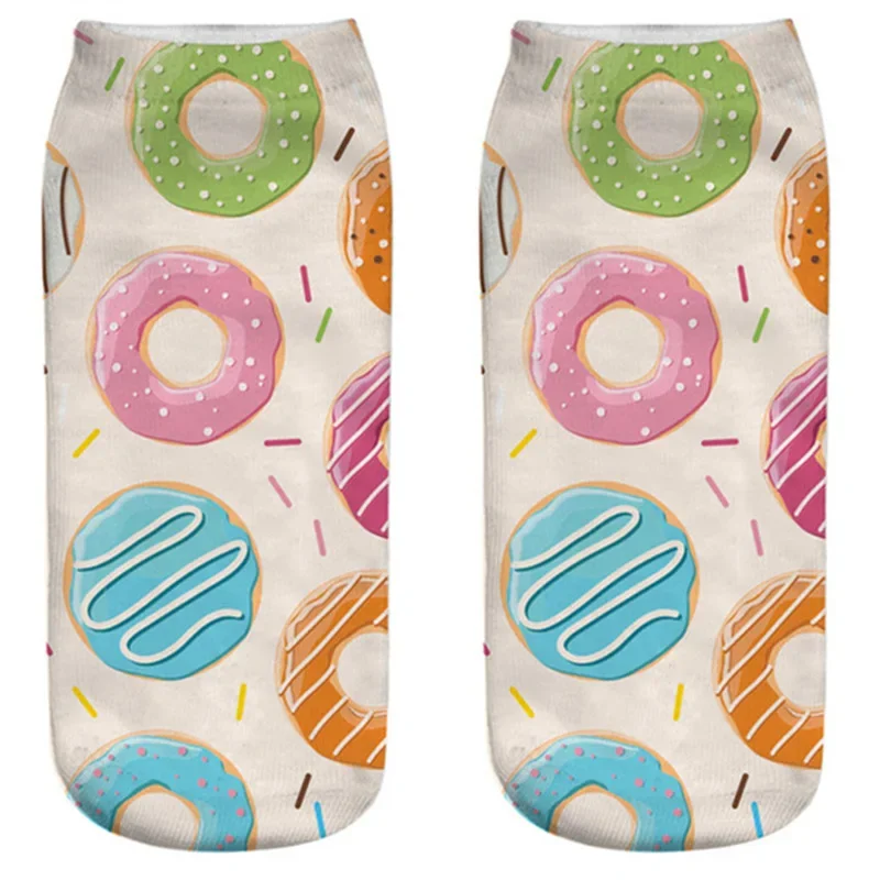 Women's Cute 3D Food Print Cartoon Dessert Socks - Fun & Unique Gift