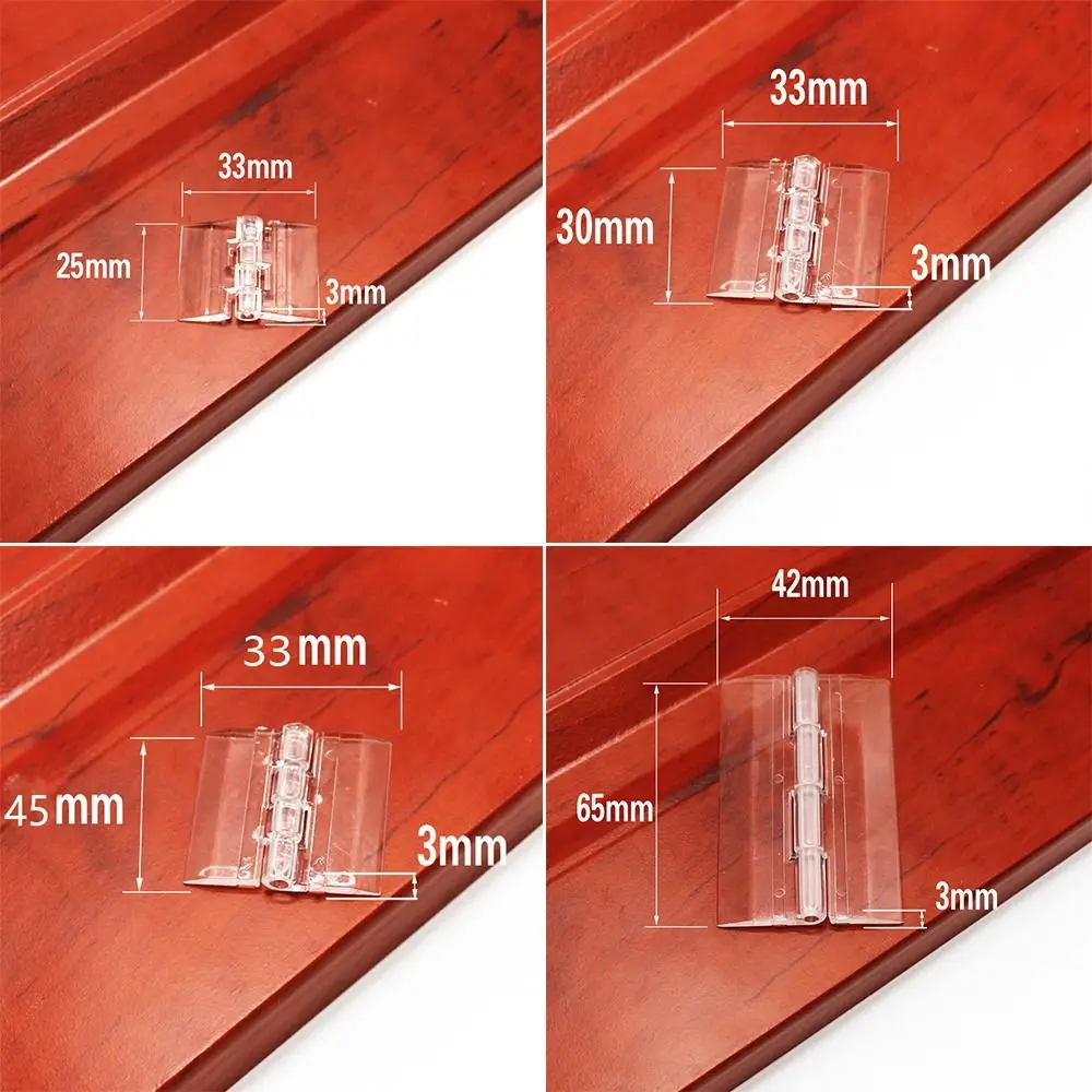 2Pcs Transparent Plastic Folding Hinge Foldable Clear Acrylic Door Hinges 270 Degree Cabinet Door Furniture Hardware