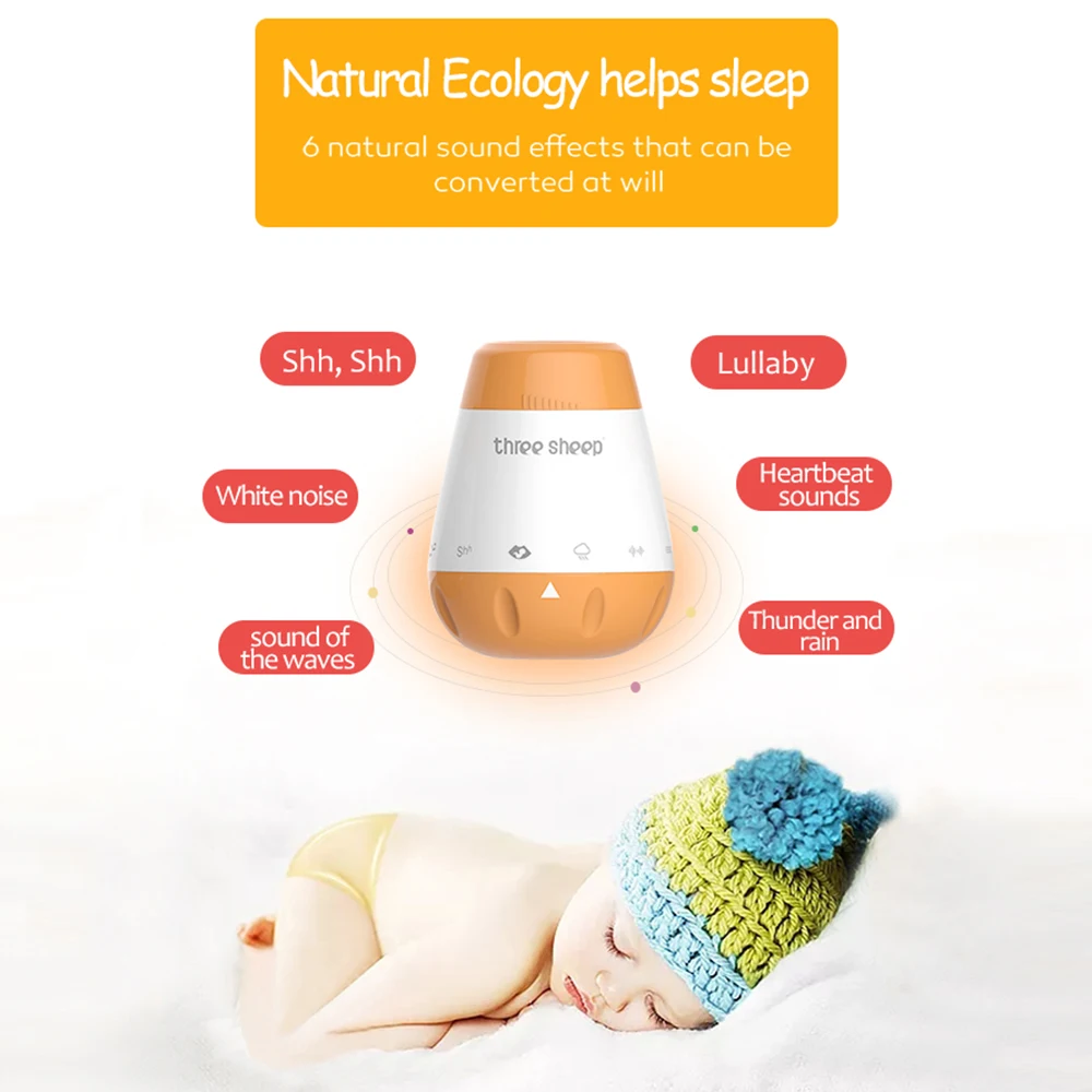 Baby White Noise Machine Smart Music sensore vocale neonati Bad Sleep Helper Therapy Sound Monitor Generator for Babies Relax Toy