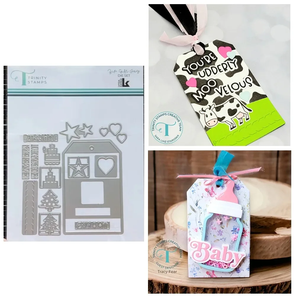 

Zip Gift Tag for DIY Scrapbooking Crafts Dies Cut Stencils Maker Photo Album Template Handmade Decoration