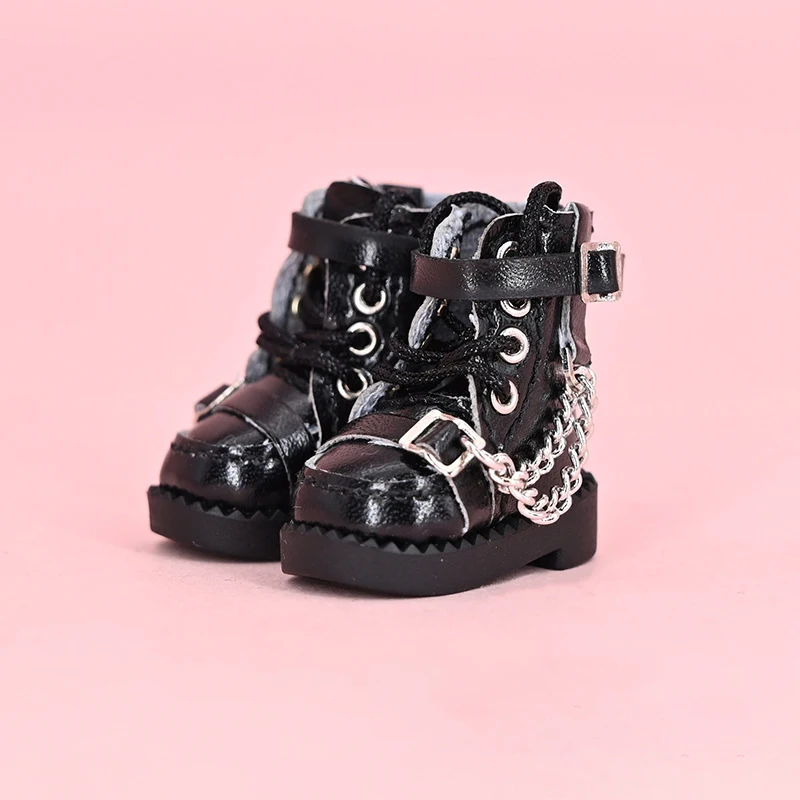 Ob11 Doll Locomotive Style Leather High Top Shoes Doll Casual Shoes With Shoelace For Penny, YMY, Ob11, Obitsu 11, Holala, Gcc 5