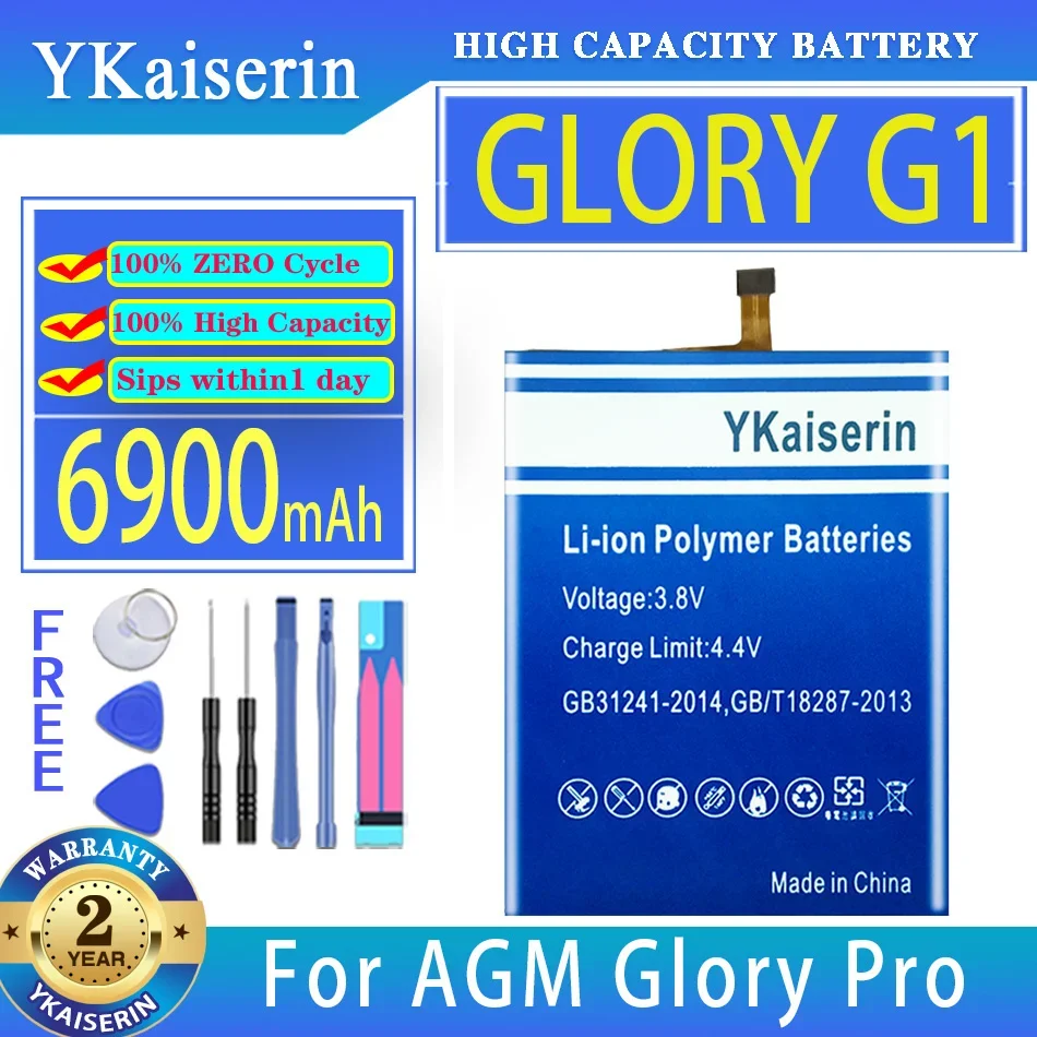 Ykaiserin 6900Mah Batteria Di Ricambio Glory G1 Per Batterie Digitali Agm Glory Pro