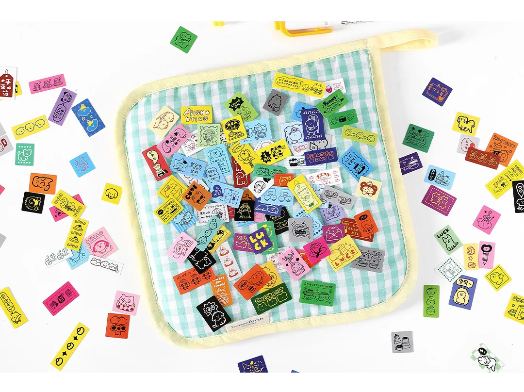 50 stücke Glück Tags Kawaii Ins Mini Aufkleber Material Pack Talent Dekoration DIY Tagebuch Album Sammelalbum Nette Schreibwaren Aufkleber – Detail 5