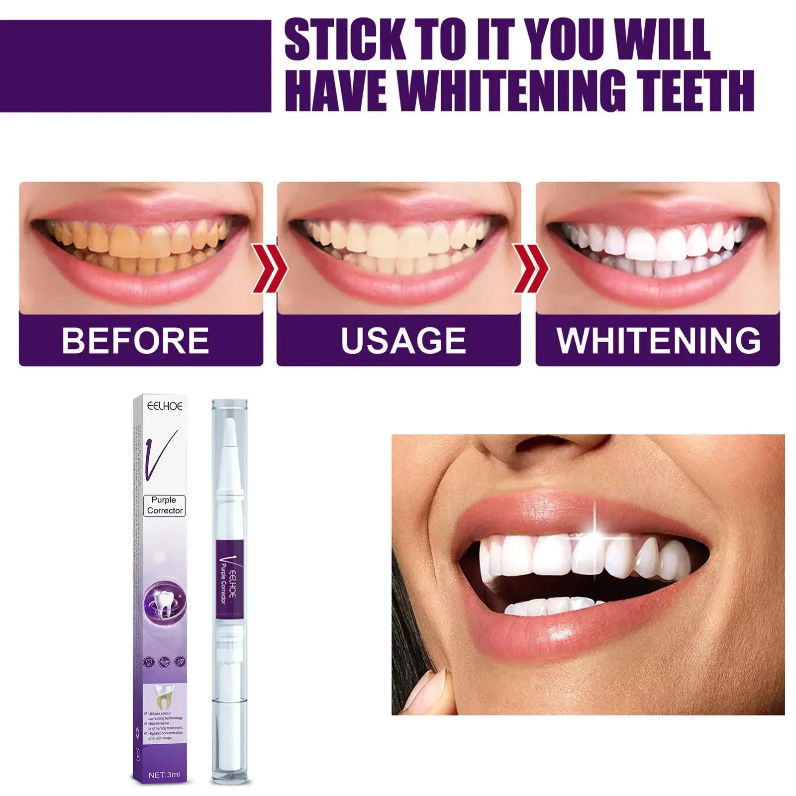 

Tooth Cleansing Mousse V34 Purple Whitening Toothpaste Remove Stains Reduce Yellowing Care For Teeth Gums Fresh Breath