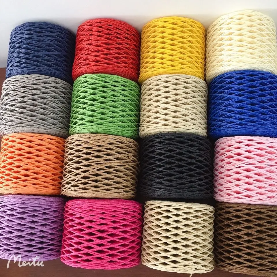Raffia Paper Yarn for Handbag, Purse Basket Rattan Knitting Crochet Panama Hat String Cord Rope Natural DIY, 150m