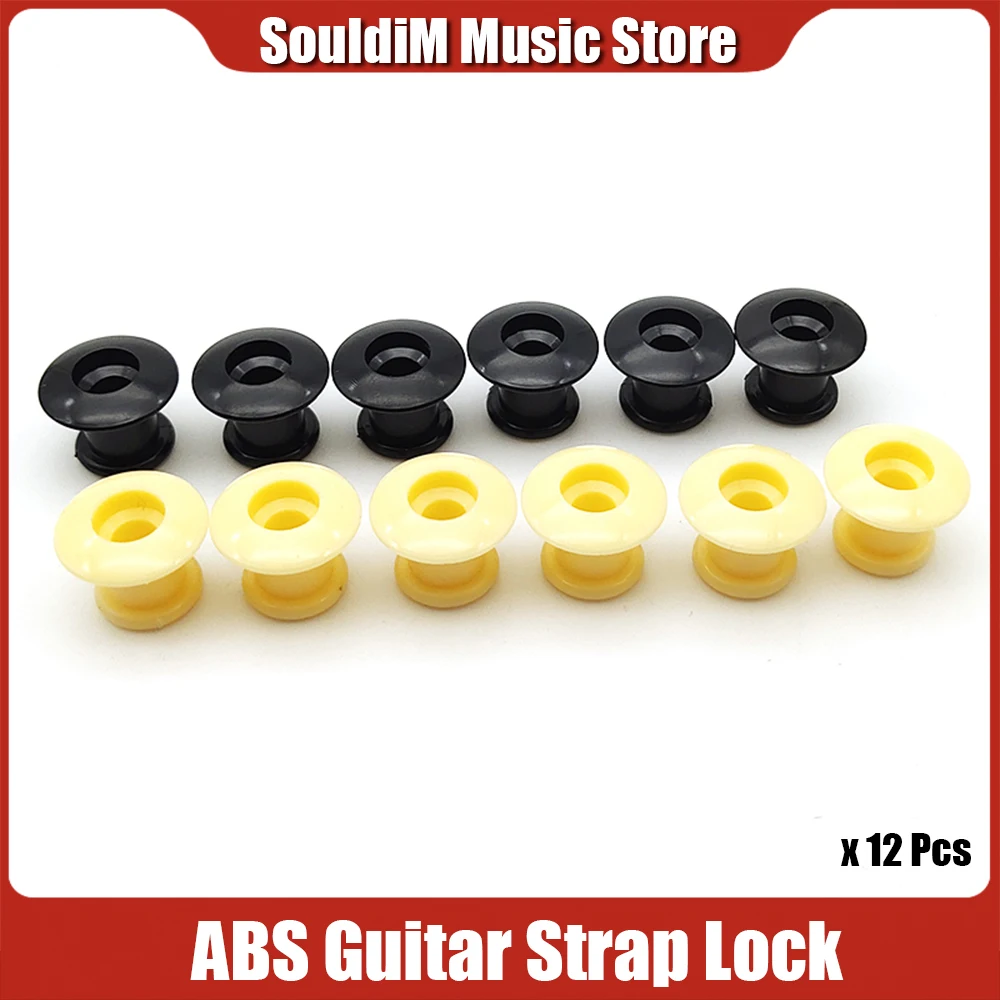 12pcs Guitar Strap Lock Plastic Guitar Strap Button for Acoustic Classical Electric Bass Ukulele Guitarra Part