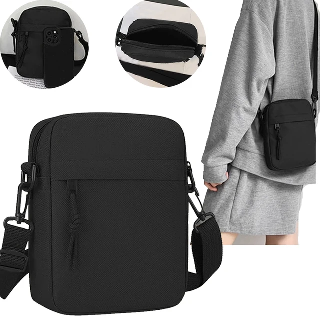 Sacs à bandoulière simples pour hommes et femmes, sacs à bandoulière, petits sacs à une épaule de couleur unie, sacs légers pour téléphone portable 1