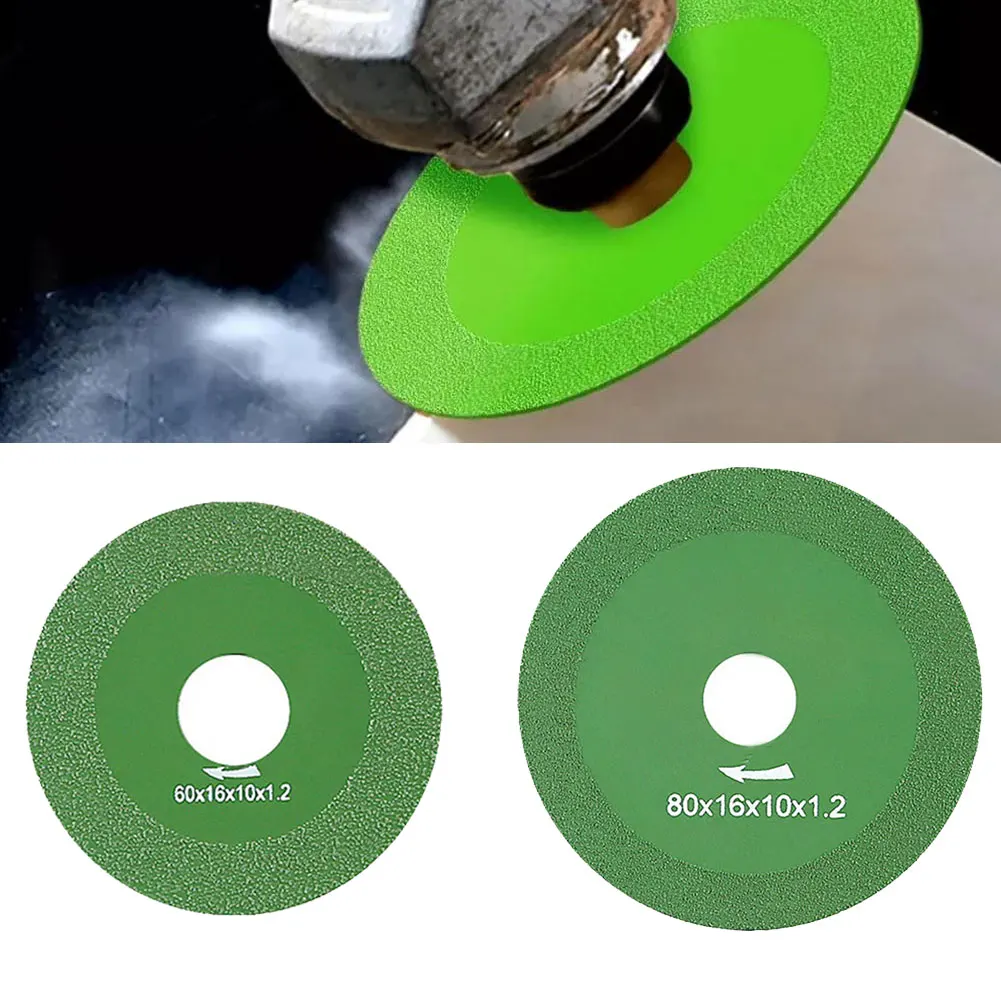 2pcs 16mm Bore Glass Cutting Disc Marble Saw Blade Ceramic Crystal Diamond Jade Wine Bottle Polishing 60/80mm Saw Blade Cutting