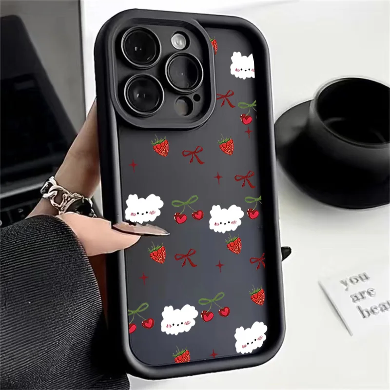 Red Strawberry Cherry Fruit Bow Phone Case