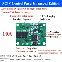 Panneau solaire automatique, panneau de chargeur de batterie, veilleuse LED, interrupteur de commande, lampadaire de jardin, Module de contrôleur 3-24V 4-10A 4