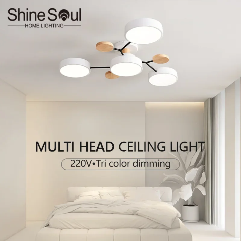 Modern LED Chandelier 3 Different Light Colors Ceiling Light Living Rooms Bedrooms Study Rooms Home Decoration Indoor Lighting