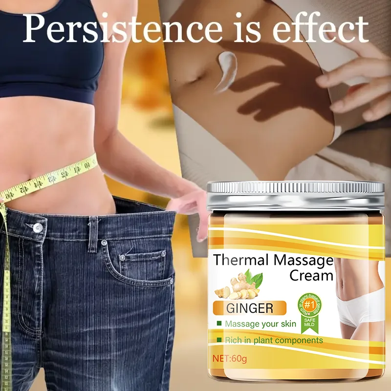 Crema idratante per il corpo allo zenzero da 60 g - Adatta per la crema da massaggio per il corpo, che può anche abbinare la cura della pelle allo stesso tempo, la struttura della crema è leggera e non grassa unisex, facile da assorbire 4