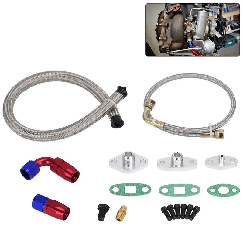 

Линия подачи масла, сливной фитинг, фланец, комплект для Toyota Supra 1JZGTE 2JZGTE 1JZ/2JZ, одинарный турбо