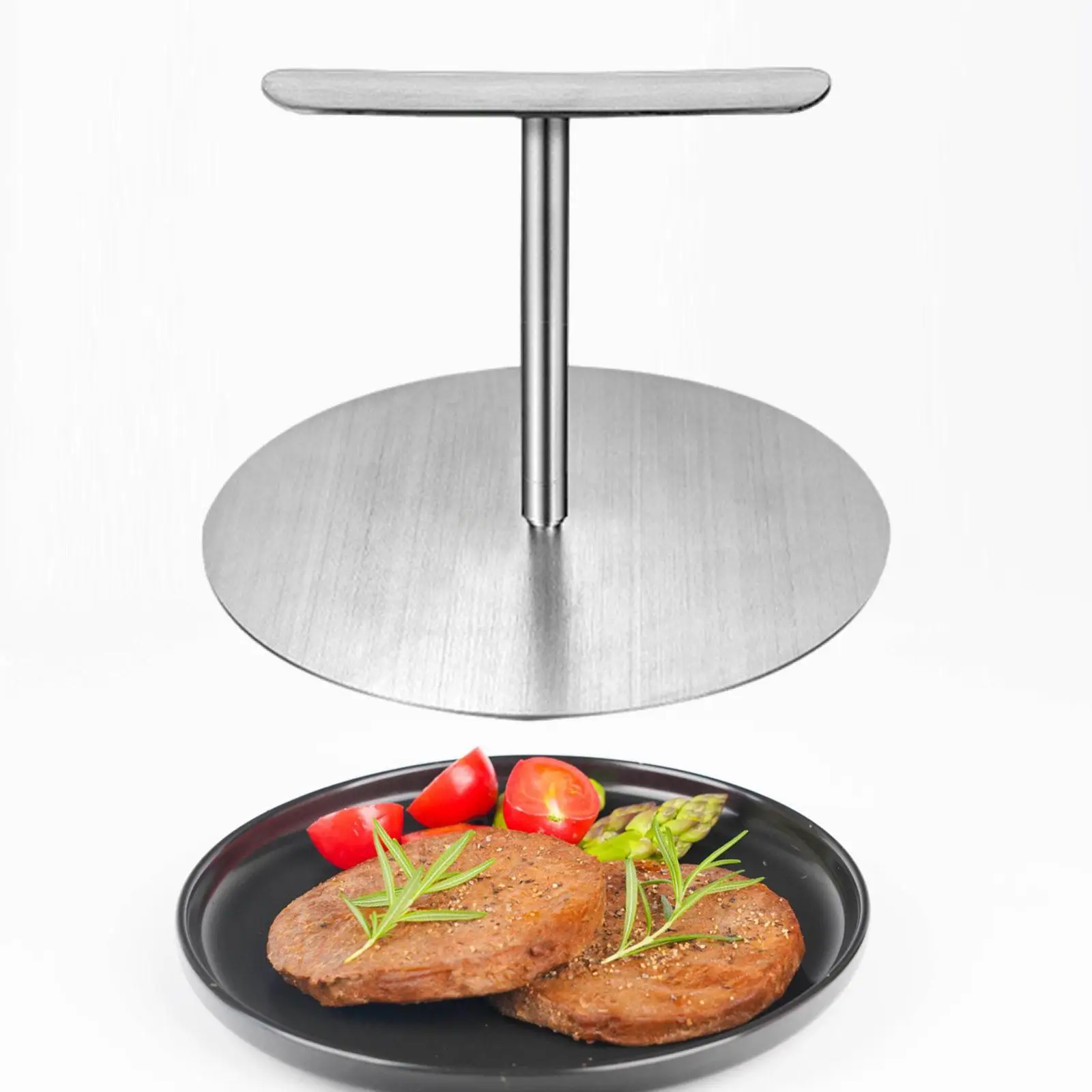 Stainless Steel Burger Press Round Household Meat Press for BBQ Accessories