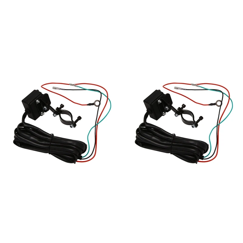 

2X 12V Winch Rocker Thumb Switch With Mounting Bracket Handlebar Control Line Kit For ATV UTV Electric Winch Accessories