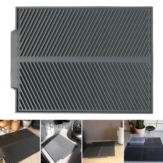 Small fresh kitchen drain mat Dish Drying Mat Reusable - AliExpress