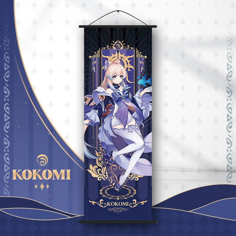 Genshin Impact Scroll Canvas Painting - Anime Wall Art Home Decor
