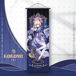 Genshin Impact Scroll Canvas Painting - Anime Wall Art Home Decor (Sangonomiya Kokomi)