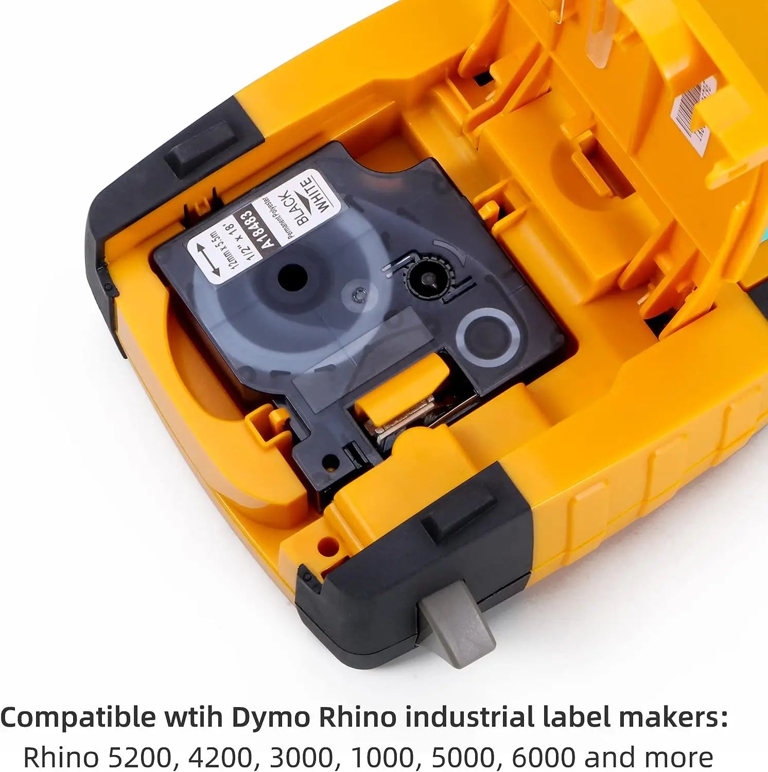 10PK 검정색 흰색 영구 폴리에스테르 산업용 라벨 테이프 Dymo 18483 9/12/19mm Rhino 1000 3000 4200 5000 호환