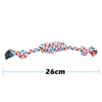 Dog Chewing Toys Puppy Colorful Cotton Knot Toy Juguetes Para Perro Durable Braided Bone Rope Funny Tool Игрушки Для Собак 6