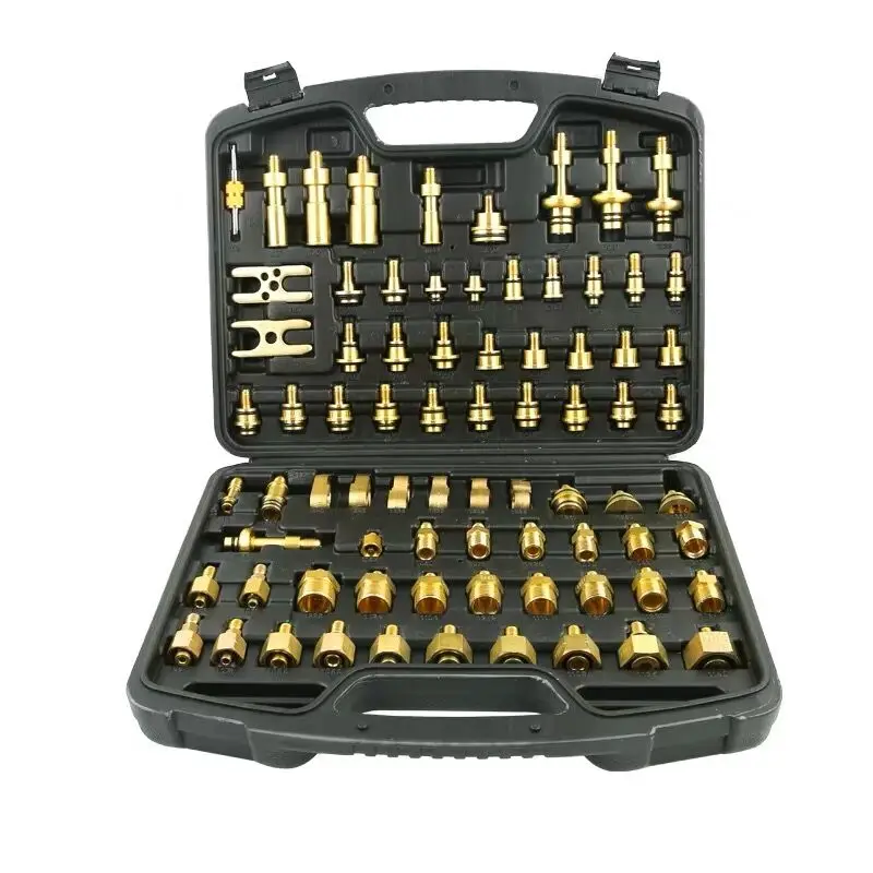 

77pcs Car Detection Tool Adaptere Set for European American Asia Car Auto Air Conditioning Leak Test Kit Car Repair Tool