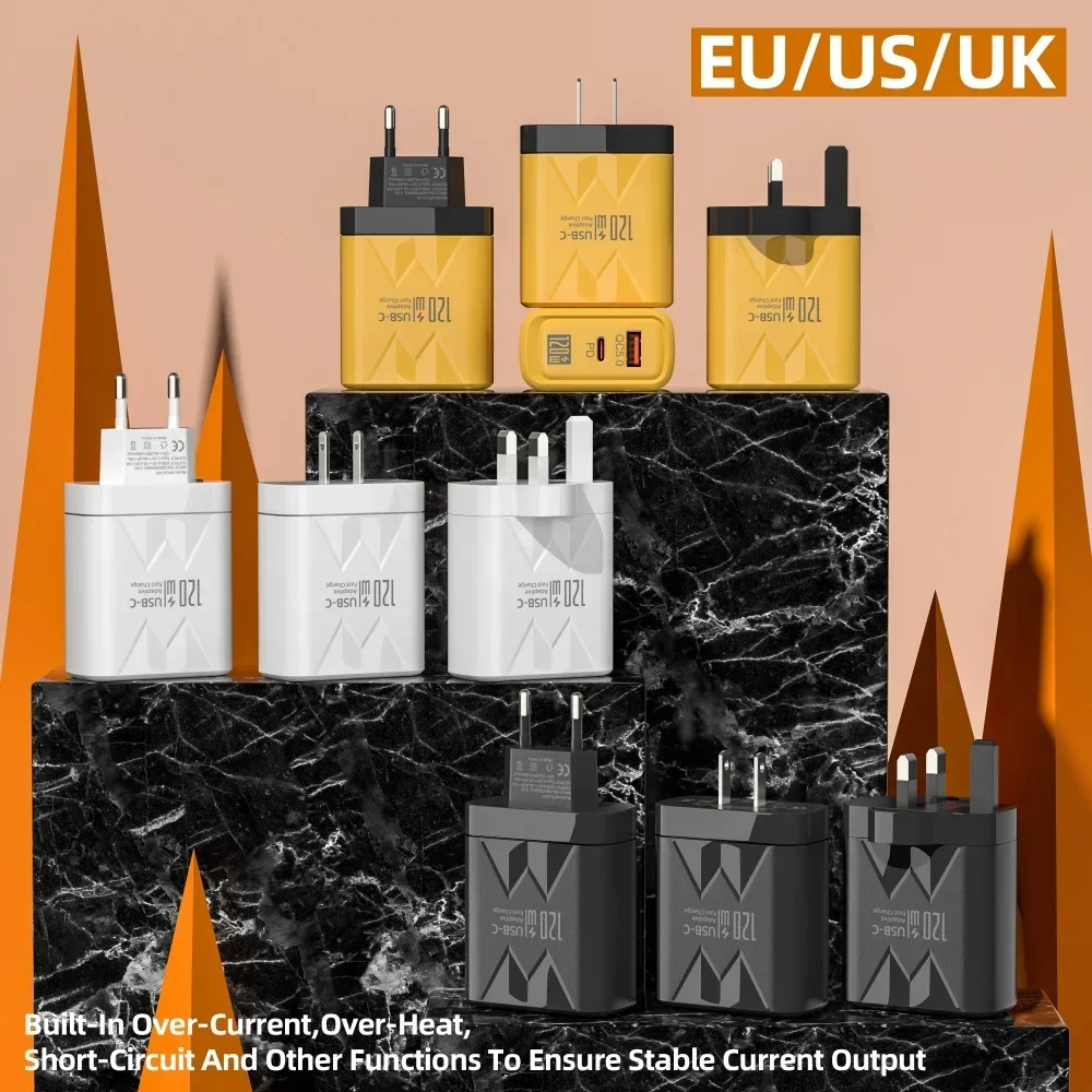 120W USB C Charger PD Fast Charging Adapter PD QC 3.0 Fast Charging EU/US Plug Adapter For Samusng iPhone 16 Pro Xiaomi 15 Ultra 6 120W USB C Charger PD Fast Charging Adapter PD QC 3.0 Fast Charging EU/US Plug Adapter For Samusng iPhone 16 Pro Xiaomi 15 Ultra – Bild 6