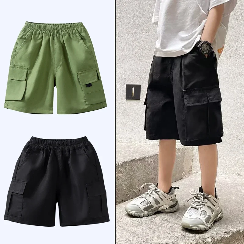 

Boys Summer Casual Fashion Cargo Pants Comfortable Breathable Loose Sports Teen Shorts Spring Summer Children Casual Short Pants