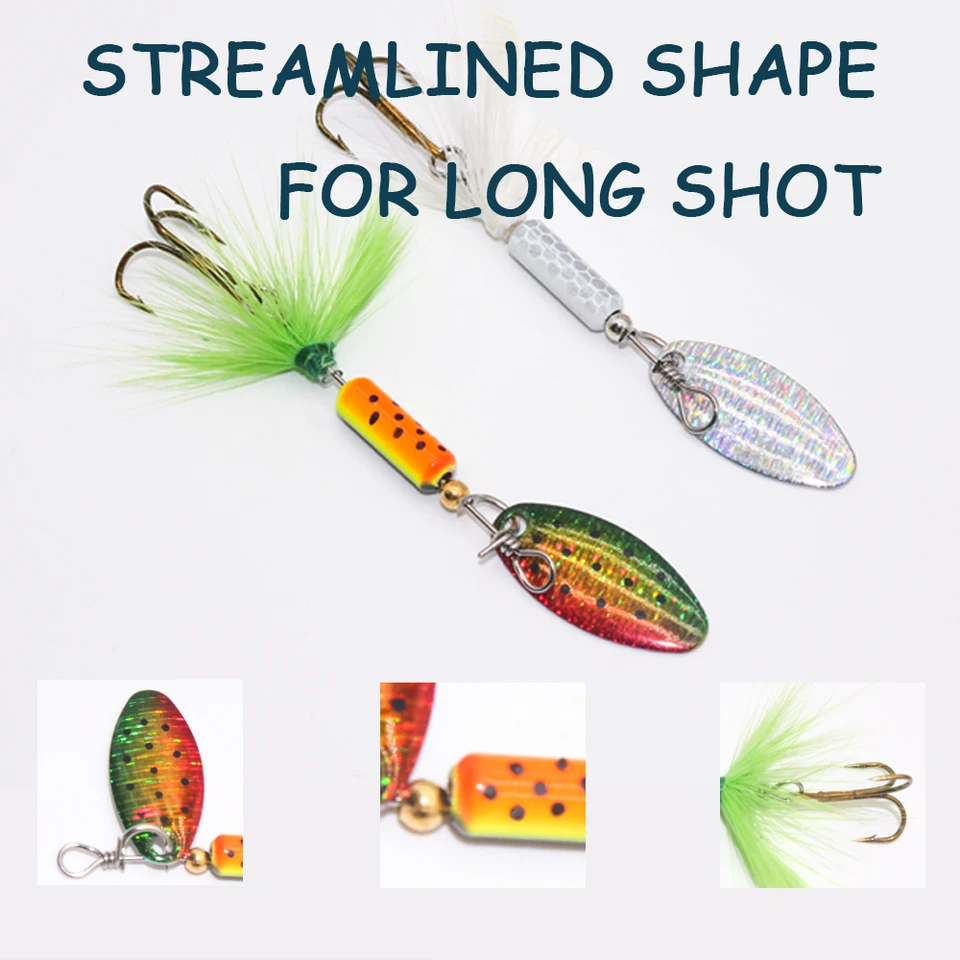 10 Leurres De Pêche Spinnerbait – Métal, Pour Truite, Perche, Bass – Lot Coloré