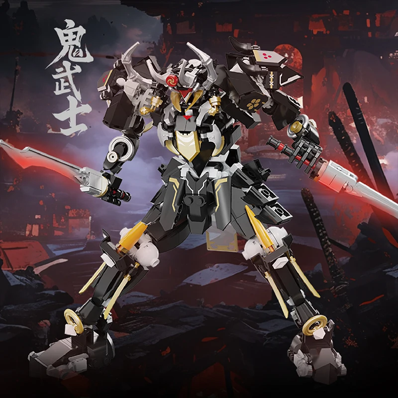 New Black and White Ghost Samurai Mecha Building Blocks