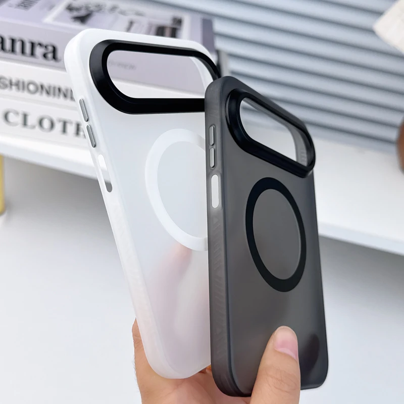 Magnetic Transparent Matte Hard Protective Phone Case Cover
