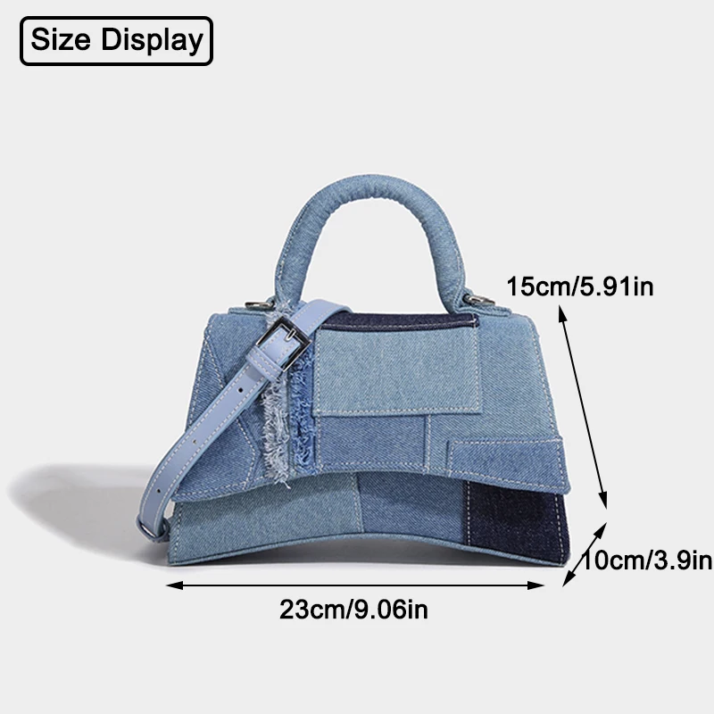 JIOMAY New Fashion Denim Shoulder Bag Patchwork Design Handbags for Women Multifunctional Crossbody Purse for Women Coin Purse