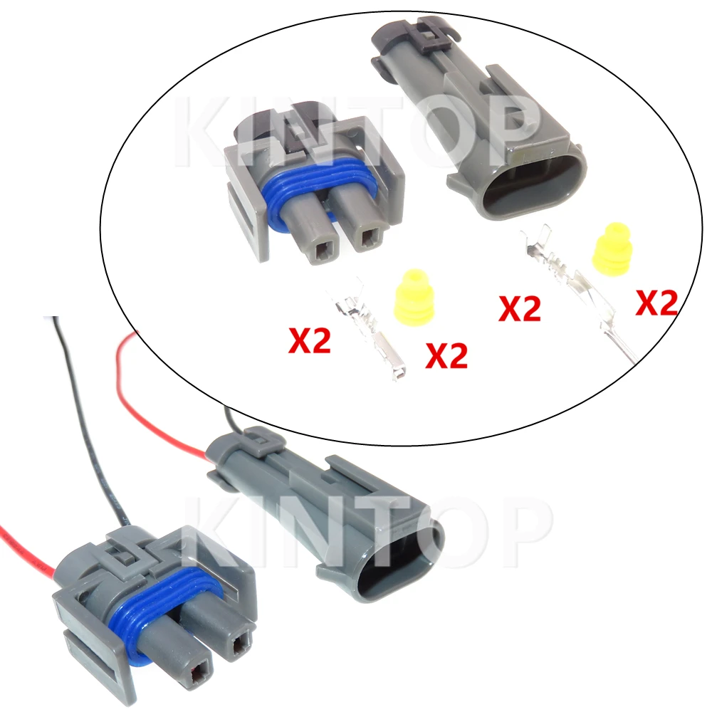 1 Set 2 Pin 1J0973702 12162017 Automobile Aria Condizionata Spina Frizione Elettromagnetica Presa Impermeabile Per Buick