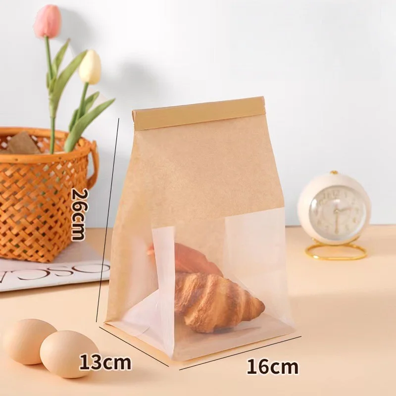 20pcs Kraft Bakery Bags with Clear Window, Reclosable Zipper or Self-Seal Closure, Stan... - SKU KBB01919 - UGI Packaging