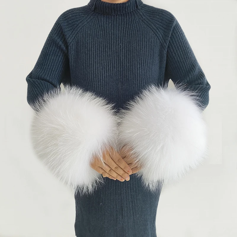 Raccoon fur Cuffs Genuine Fur Cuff Arm Warmer Lady Bracelet Real Fur Wristband Glove Raccoon fur Cuffs Arm Warmers
