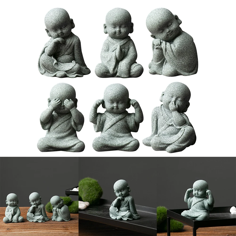 

Small Wise Monk Figurines Buddha Resin Crafts Desk Miniatures Statues Ornaments Monk Home-Garden Bonsai Landscaping Decoration