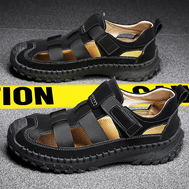 

2023Summer Men's Fashion Casual Sandals Designer Men's Sports Shoes Breathable Slippers Leather Roman Sandals