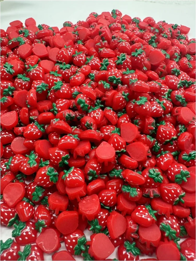 10pcs 체리 딸기 네일 매력 부품 3D 달콤한 빨간색 귀여운 수지 과일 네일 아트 장식 액세서리 매니큐어 DIY 쥬얼리