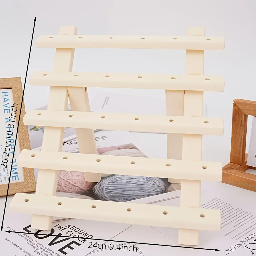 30 Roll Wooden Thread Holder Self-standing Sewing Thread Organizer for Sewing Embroidery