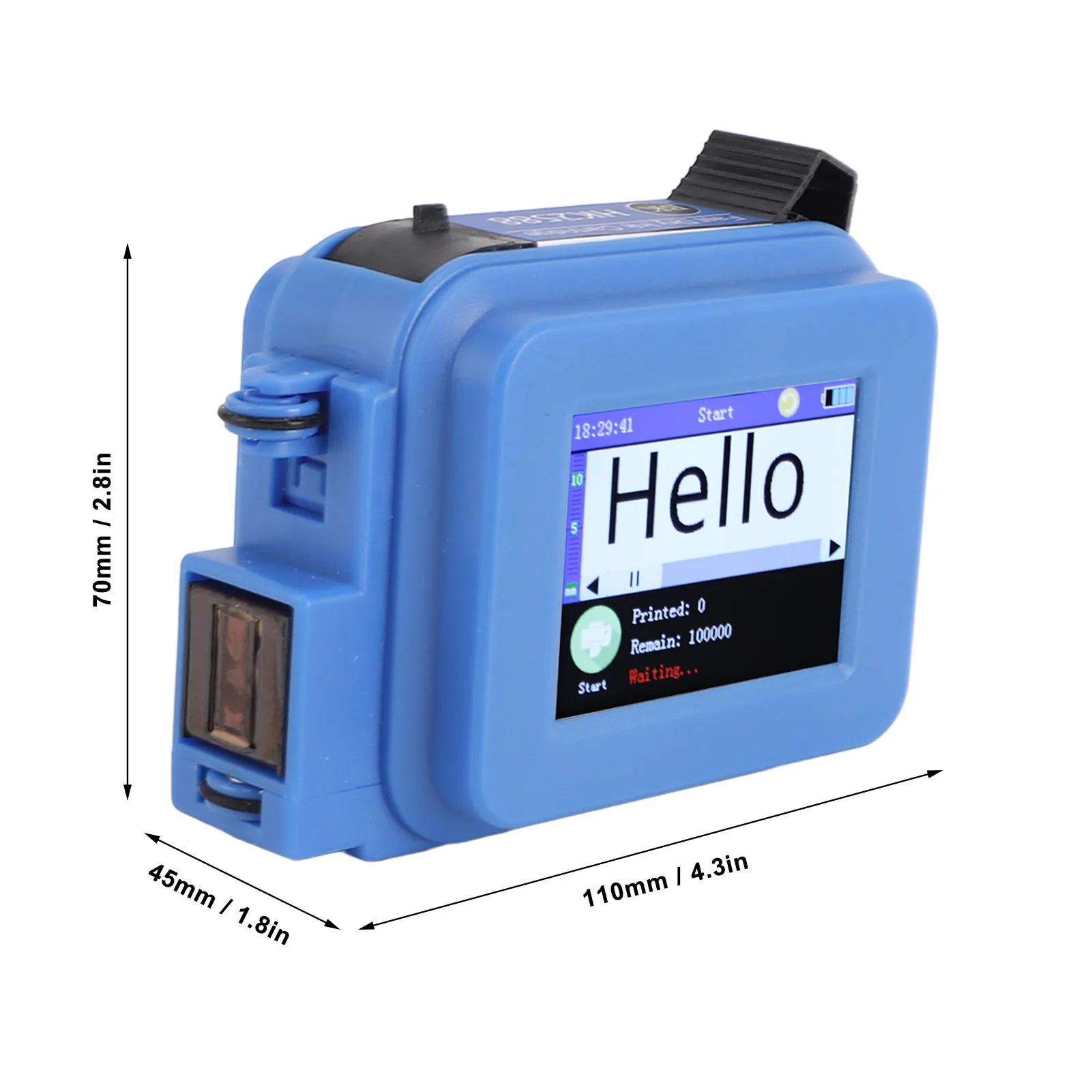 【New】Inkjet Coder Compact Adjustable Height 0.1- 0.5in/1in  Inkjet Printer Portable for Label Image Date Printer