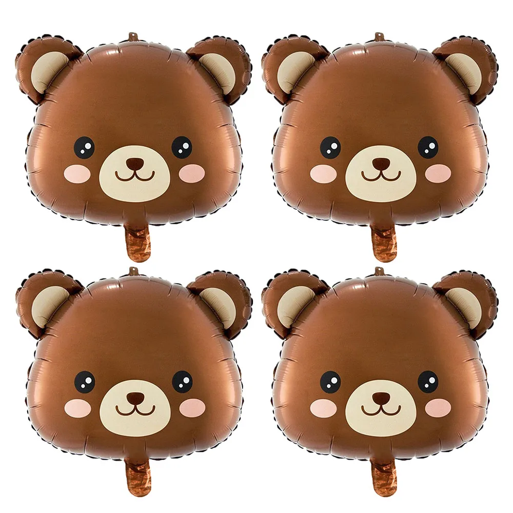 

2/4pcs Woodland Bear Balloons Brown Bear Animal Foil Balloons for Jungle Safari Themed Birthday Baby Shower Party Decoration