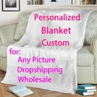 Flannel Custom Blanket Customized Warm Blankets for Bed Sofa Any Picture DIY Personalized Customization On Demand Plush 1