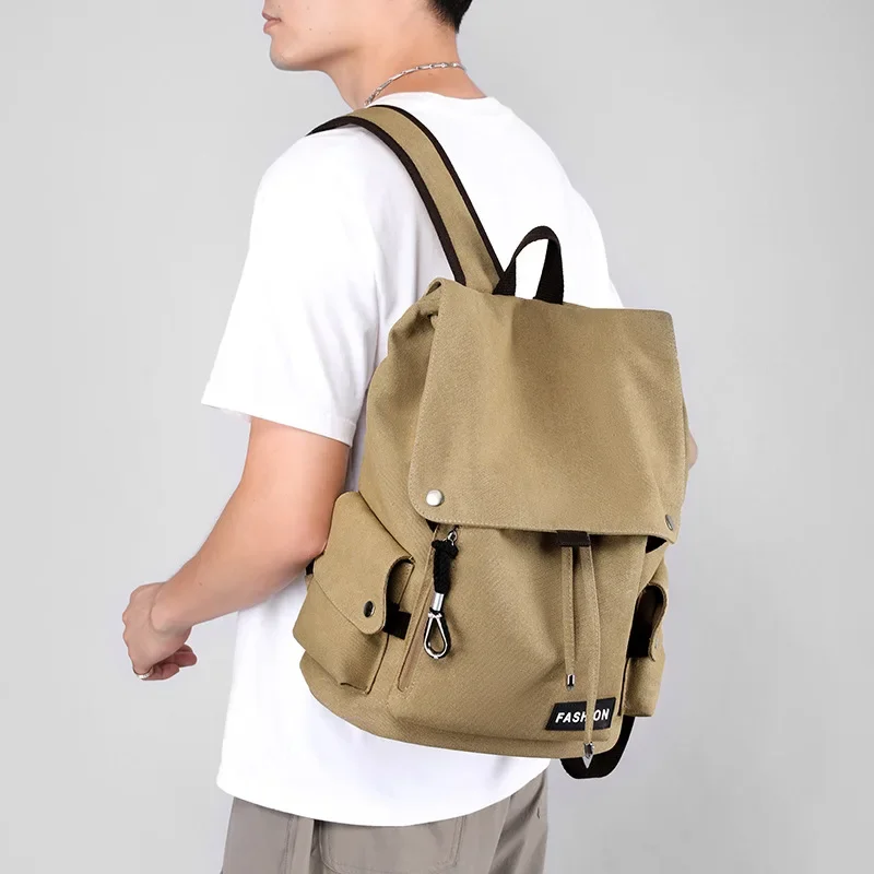 Vintage Canvas Backpack with Large Capacity for Men and Women, Ideal for High School and College Students
