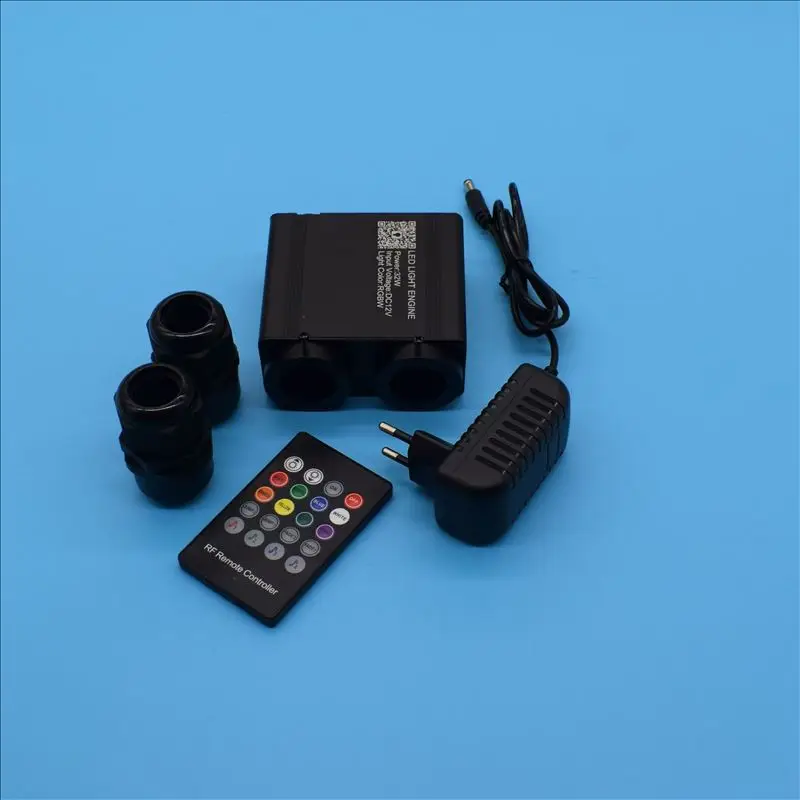 APP 32W RGBW Fiber Optic Light Double Heads With Sparkle Plastic Fiber Optic Cable Light Kit For Ceiling Star Starry Sky