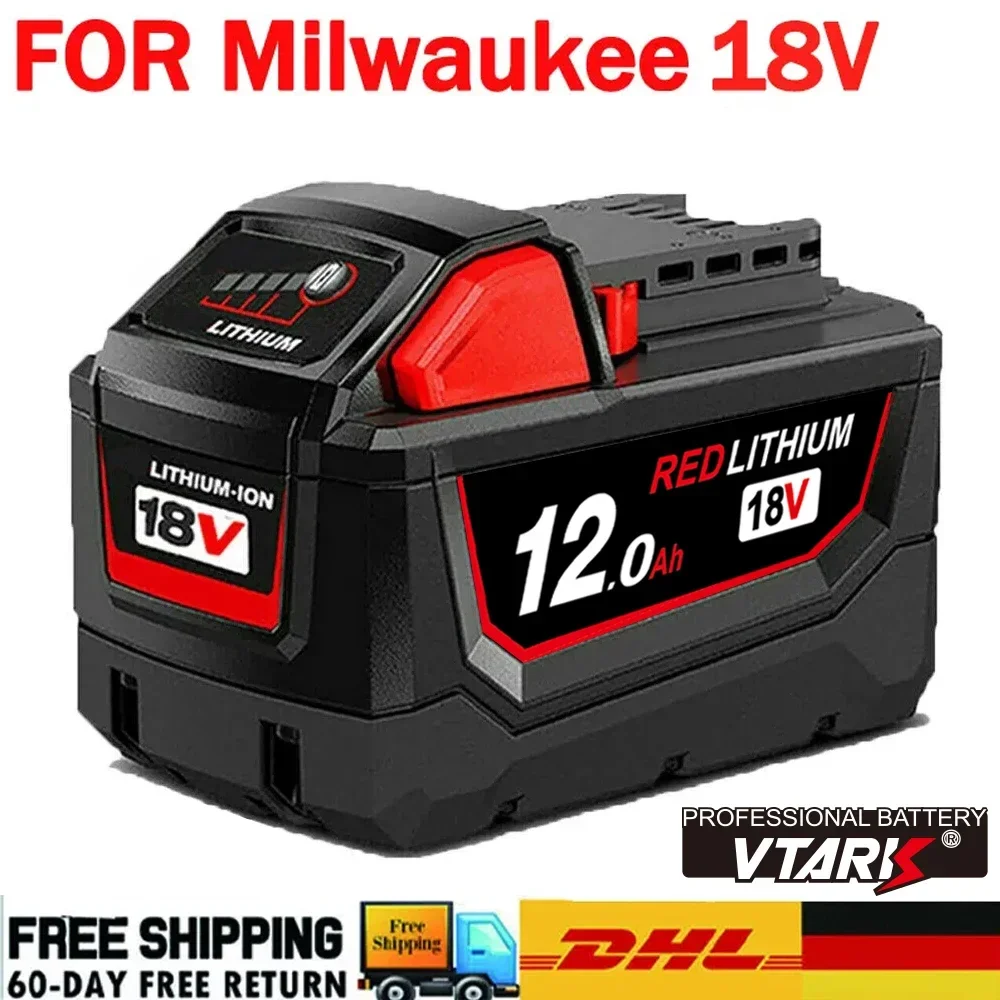 18V 9000mAh Batterie de Remplacement pour Milwaukee M18 Batterie Compatible avec Milwaukee M18 M18B5 XC 9.0 48-11-1840 48-11-1828 48-11-1820 48-11-1815 48-11-1850