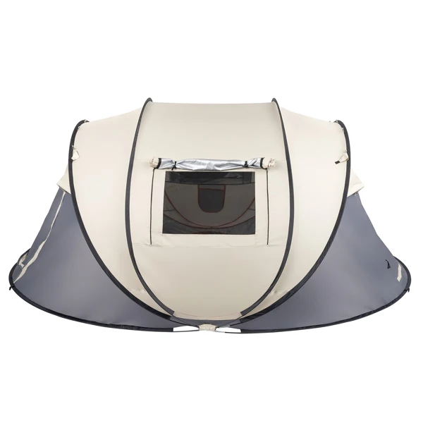  卡其色 船型速开 露营帐篷 纤维杆 涤纶布 280*100*120cm N001-24