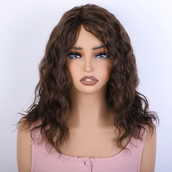 Sleek 33 Brown Colored Human Hair Wigs For Women 100% Real Ready To Wear Bodywave Short Wig 4# Brown Colored Bodywave Hair Wigs