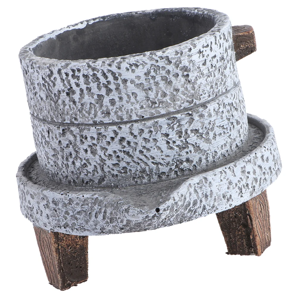 

Stone Flower Pot Pots for Plants Crafts Decor Decorative Desktop Nursery Cement Retro Ornament