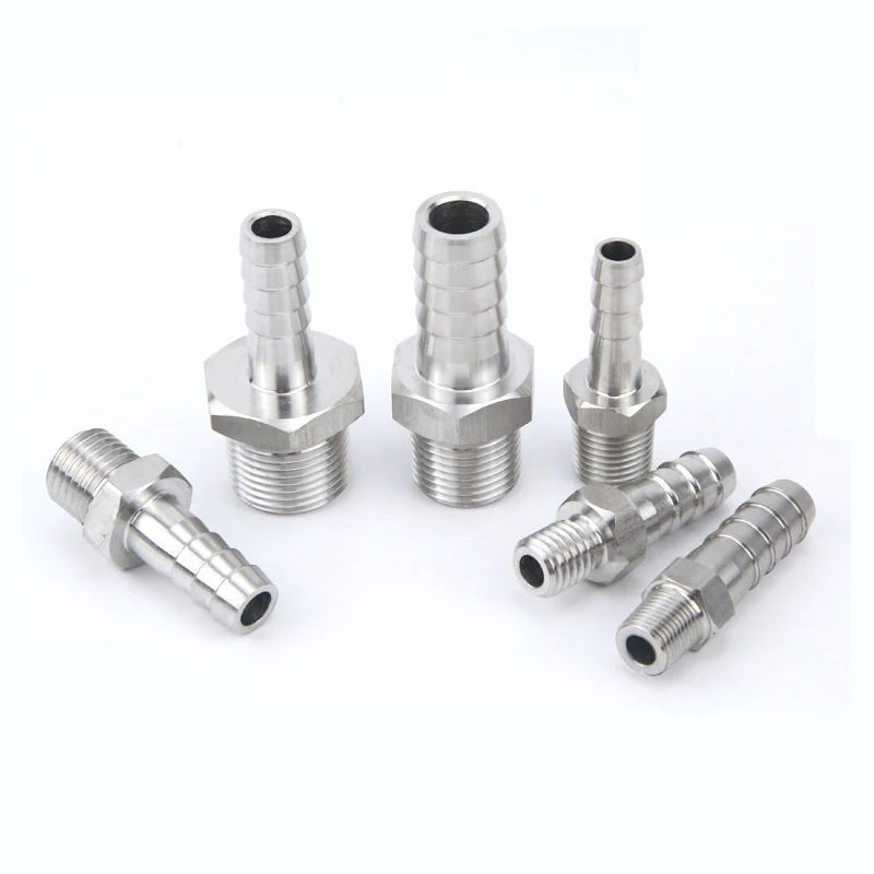4mm 6mm 8mm 10mm 12mm 14mm 16mm 19mm Hose Barb M8 M10 M12 M14 M16 M18 M20 Male Thread Stainless Steel High Pressure Pipe Fitting