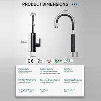 Briwellna chauffe-eau électrique 220V 2 en 1 robinet de cuisine chauffe-eau sans réservoir robinet en acier avec bec universel robinet électrique 6