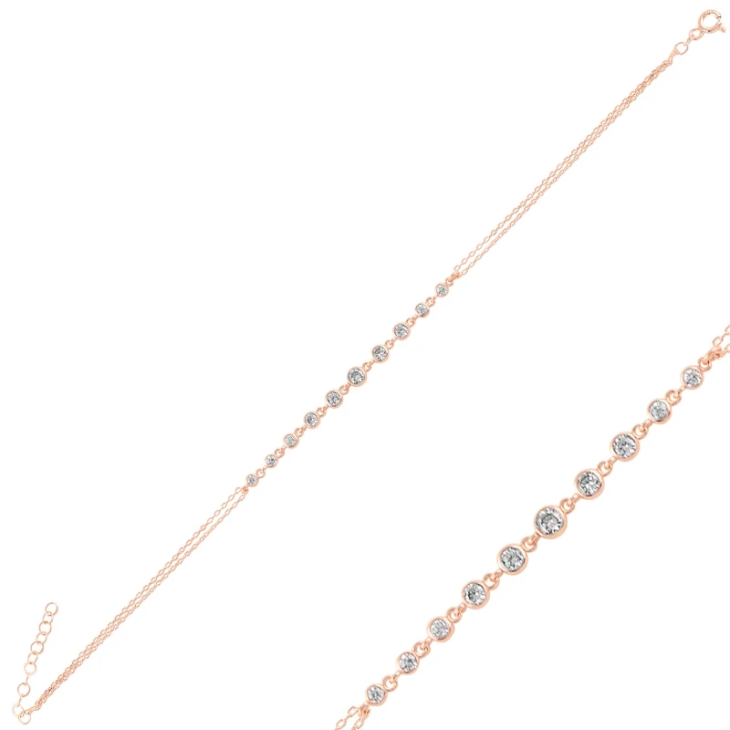 

Silver 925 Sterling Zircon Cubic Zirconia Watercourse Bracelet